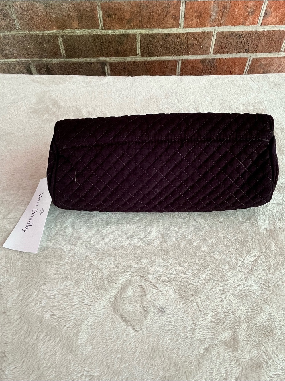 NWT Vera Bradley Quilted on A Roll Case Fold Over Clutch Black Elegant Fabric - Picture 7 of 9